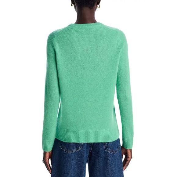 C by Bloomingdale's Women Fern Green Cashmere Knit Crewneck Sweater Size M - Picture 5 of 6
